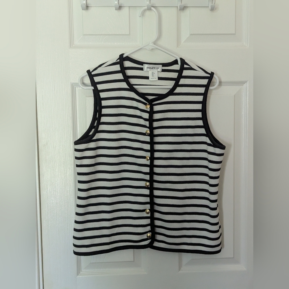 Bailey 44 Black and White Striped Tank Top